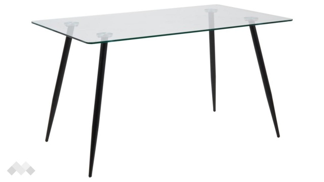 Трапезна маса Уилма неразтегателни стъкло с черно - МебелМаг Трапезна маса Уилма неразтегателни стъкло с черно