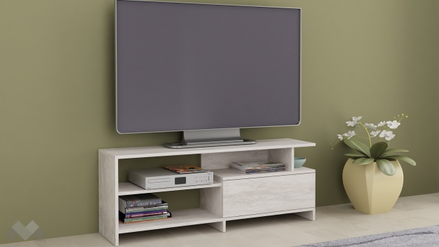 ТВ шкаф Кейти дъб бланко - МебелМаг ТВ шкаф Кейти дъб бланко