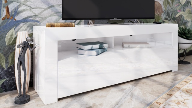 ТВ шкаф Мекс бял гланц - МебелМаг ТВ шкаф Мекс бял гланц