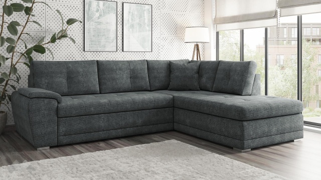 Ъглов диван Бали с посока графит - МебелМаг Ъглов диван Бали с посока графит