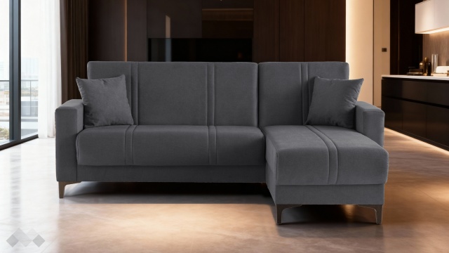 Ъглов диван Браво универсален ъгъл сив - МебелМаг Ъглов диван Браво универсален ъгъл сив
