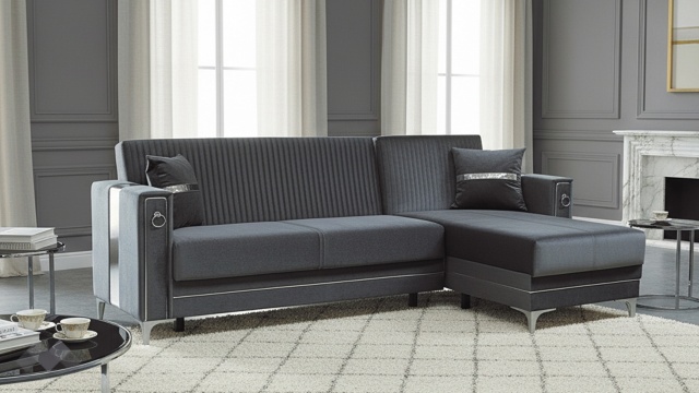 Ъглов диван Дестини универсален ъгъл сив - МебелМаг Ъглов диван Дестини универсален ъгъл сив