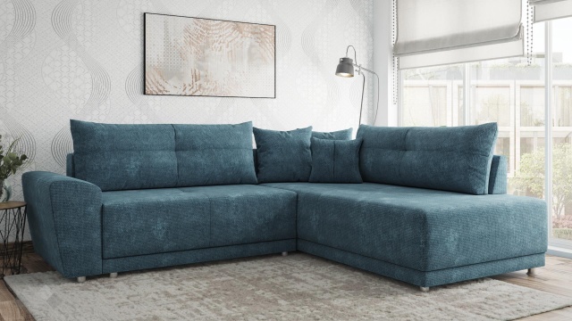 Ъглов диван Фабио с посока деним - МебелМаг Ъглов диван Фабио с посока деним