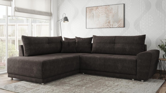 Ъглов диван Фабио с посока кафяв - МебелМаг Ъглов диван Фабио с посока кафяв