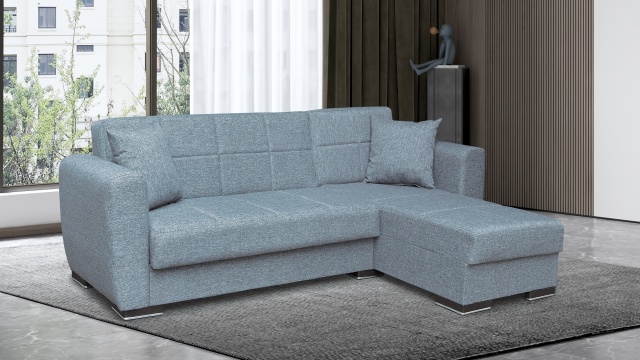 Ъглов диван Лагос универсален ъгъл сив - МебелМаг Ъглов диван Лагос универсален ъгъл сив