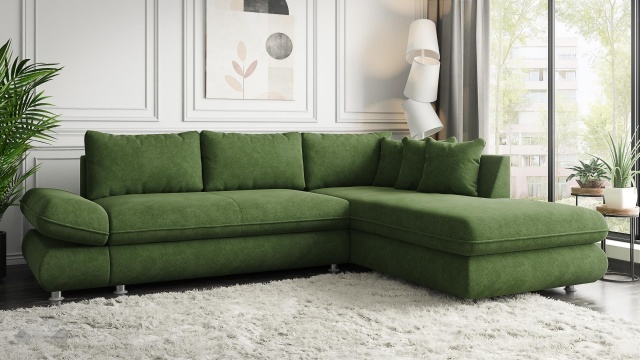Ъглов диван Монтело с посока зелен - МебелМаг Ъглов диван Монтело с посока зелен