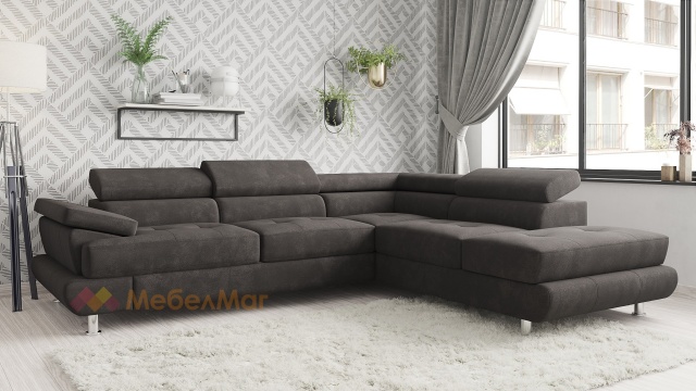 Ъглов диван Падуа с посока кафяв - МебелМаг Ъглов диван Падуа с посока кафяв