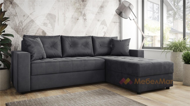 Ъглов диван Сингъл с посока сив - МебелМаг Ъглов диван Сингъл с посока сив