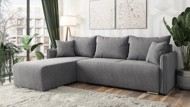 Ъглов диван Венто универсален ъгъл сив - МебелМаг Ъглов диван Венто универсален ъгъл сив