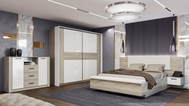 дъб ойстър с бял гланц