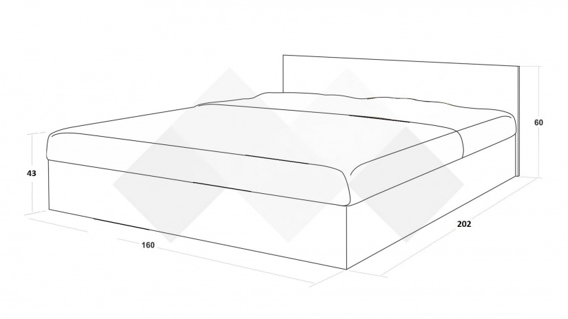 Спалня 160/200 №1 с включен матрак Бонел 160/200 дъб антик - изглед 3 - МебелМаг Спалня 160/200 №1 с включен матрак Бонел 160/200 дъб антик - изглед 3