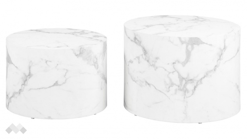 Холна маса Заре комплект маси бял мрамор - изглед 2 - МебелМаг Холна маса Заре комплект маси бял мрамор - изглед 2