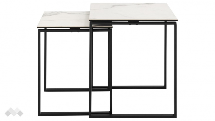 Холна маса Катрина комплект маси бял мрамор с черно - изглед 2
