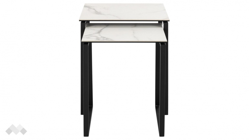 Холна маса Катрина комплект маси бял мрамор с черно - изглед 3