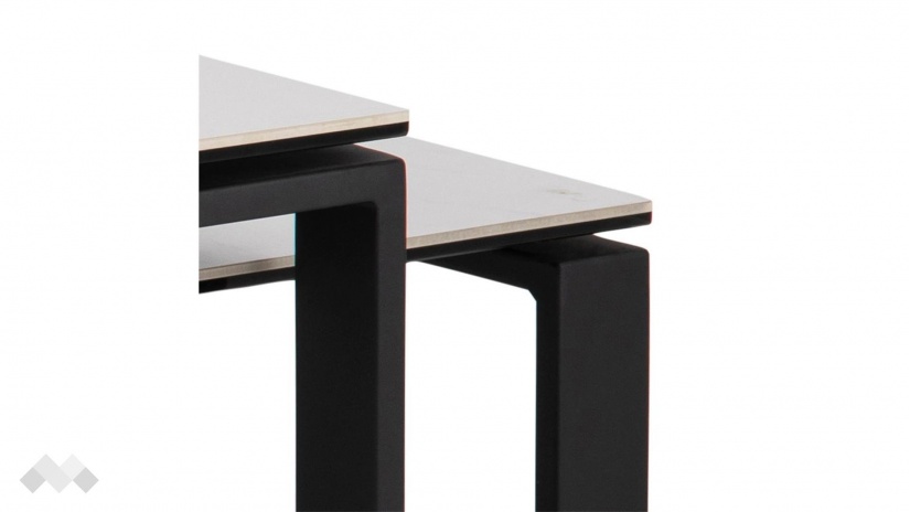 Холна маса Катрина комплект маси бял мрамор с черно - изглед 4 - МебелМаг Холна маса Катрина комплект маси бял мрамор с черно - изглед 4