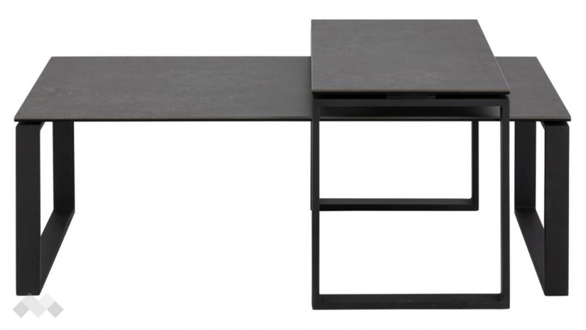 Холна маса Катрина комплект маси черен с черен мат - изглед 2 - МебелМаг Холна маса Катрина комплект маси черен с черен мат - изглед 2