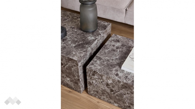 Холна маса Заре комплект маси кафяв мрамор - изглед 6 - МебелМаг Холна маса Заре комплект маси кафяв мрамор - изглед 6