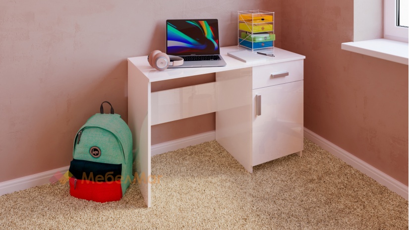 Детски спален комплект Шайн К1 бял гланц - изглед 7 - МебелМаг Детски спален комплект Шайн К1 бял гланц - изглед 7