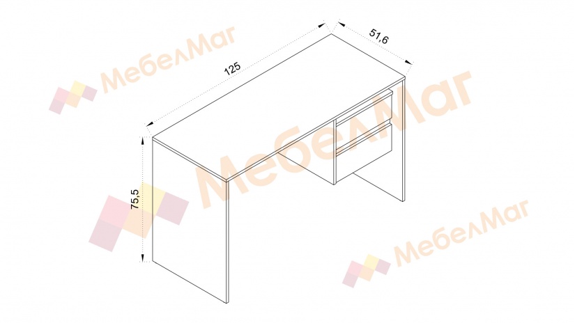 Бюро Ален дъб артисан с антрацит - изглед 5 - МебелМаг Бюро Ален дъб артисан с антрацит - изглед 5