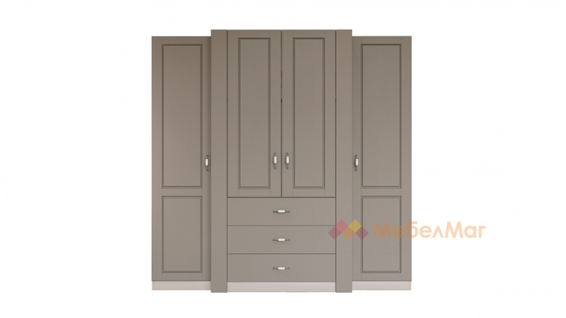 Гардероб Еридан четирикрилни кашмир с капучино мат - изглед 4 - МебелМаг Гардероб Еридан четирикрилни кашмир с капучино мат - изглед 4