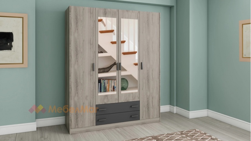 Спален комплект Спирит С2 малта с антрацит - изглед 5 - МебелМаг Спален комплект Спирит С2 малта с антрацит - изглед 5