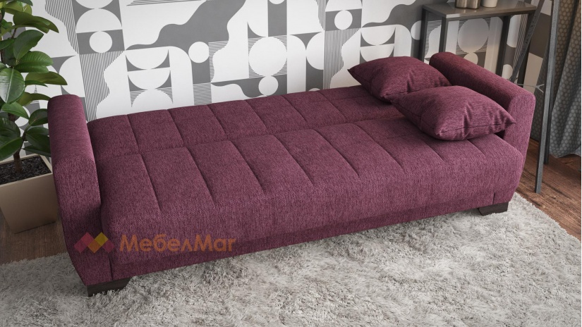 Диван Барато триместни бордо - изглед 4 - МебелМаг Диван Барато триместни бордо - изглед 4