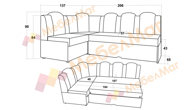 Кухненски ъгъл Хуго Лукс универсален ъгъл бежов - изглед 7 - МебелМаг Кухненски ъгъл Хуго Лукс универсален ъгъл бежов - изглед 7