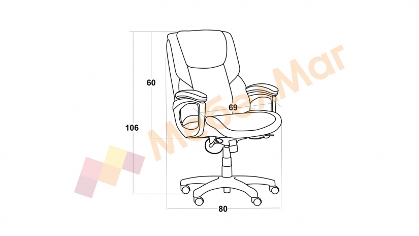 Офис стол Кармен 5025 черен - изглед 4 - МебелМаг Офис стол Кармен 5025 черен - изглед 4