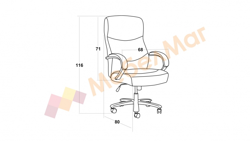 Офис стол Кармен 5028 черен - изглед 5 - МебелМаг Офис стол Кармен 5028 черен - изглед 5