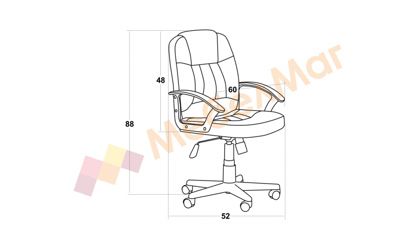Офис стол Кармен 6080 черен - изглед 4 - МебелМаг Офис стол Кармен 6080 черен - изглед 4