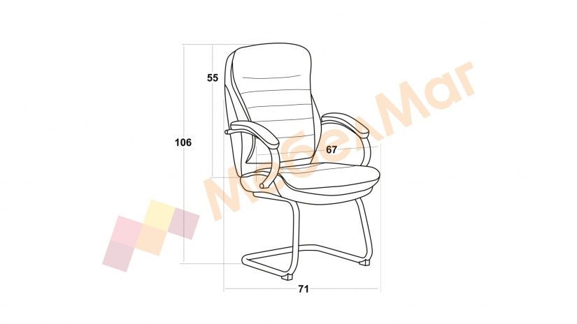 Посетителски стол Кармен 6154 черен - изглед 4 - МебелМаг Посетителски стол Кармен 6154 черен - изглед 4