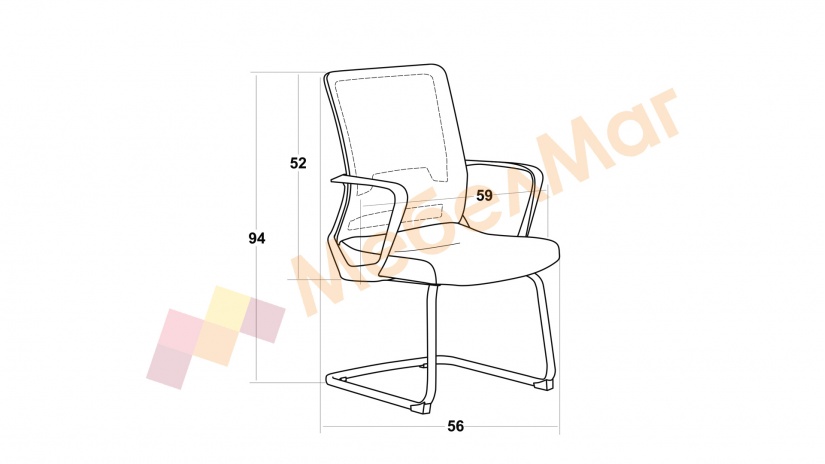 Посетителски стол Кармен 7564 черен - изглед 4 - МебелМаг Посетителски стол Кармен 7564 черен - изглед 4
