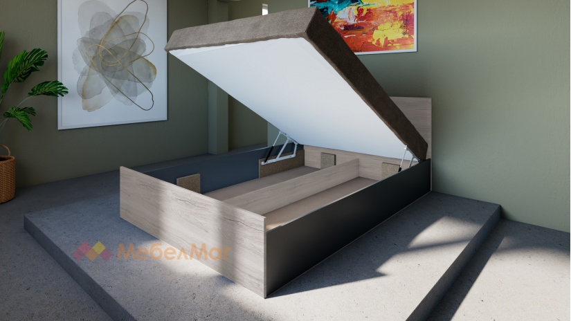 Спален комплект Спирит С2 малта с антрацит - изглед 4 - МебелМаг Спален комплект Спирит С2 малта с антрацит - изглед 4