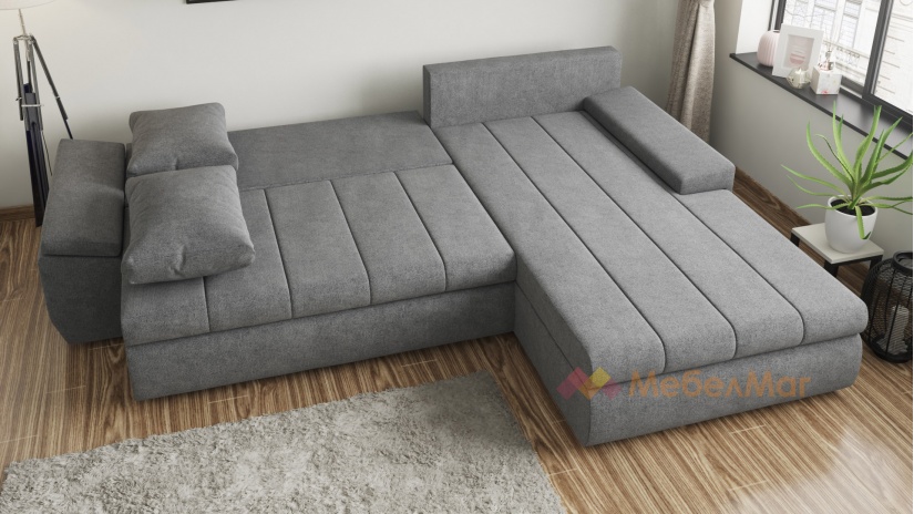 Ъглов диван Ливърпул с посока сив - изглед 4 - МебелМаг Ъглов диван Ливърпул с посока сив - изглед 4