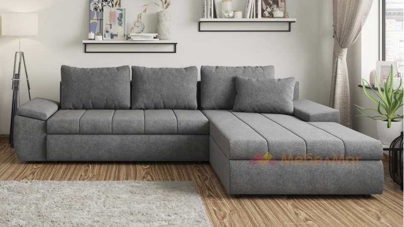 Ъглов диван Ливърпул с посока сив - изглед 2 - МебелМаг Ъглов диван Ливърпул с посока сив - изглед 2