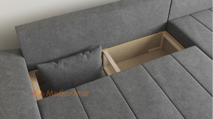 Ъглов диван Ливърпул с посока сив - изглед 3 - МебелМаг Ъглов диван Ливърпул с посока сив - изглед 3