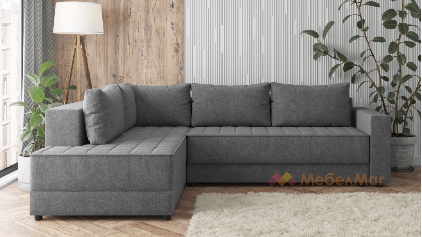 Ъглов диван Били с посока сив - изглед 2 - МебелМаг Ъглов диван Били с посока сив - изглед 2