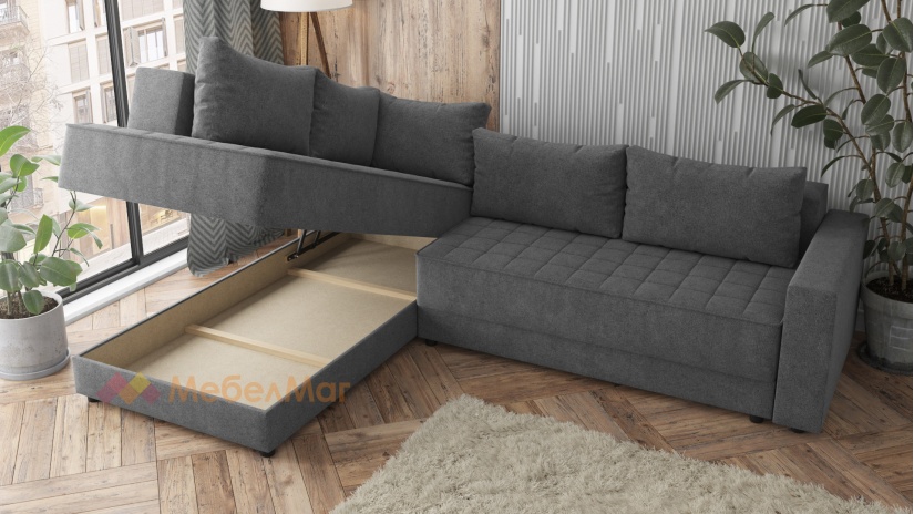 Ъглов диван Били с посока сив - изглед 3 - МебелМаг Ъглов диван Били с посока сив - изглед 3