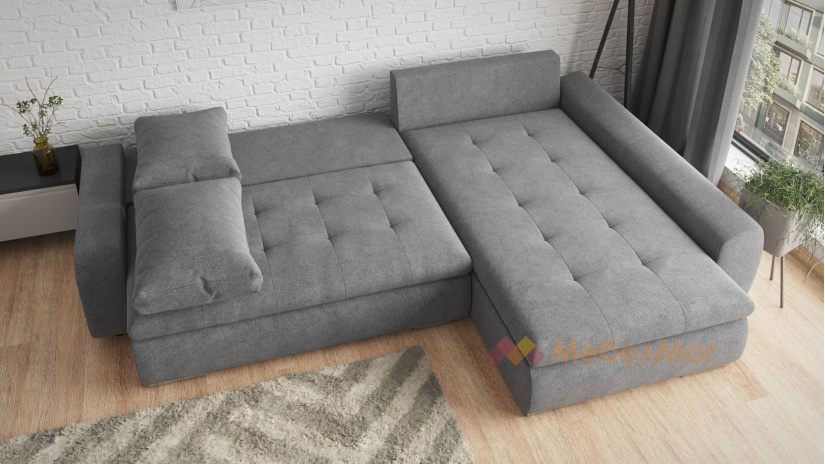 Ъглов диван Дейзи универсален ъгъл сив - изглед 4 - МебелМаг Ъглов диван Дейзи универсален ъгъл сив - изглед 4