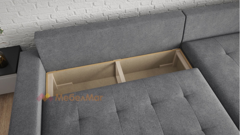 Ъглов диван Дейзи универсален ъгъл сив - изглед 3 - МебелМаг Ъглов диван Дейзи универсален ъгъл сив - изглед 3