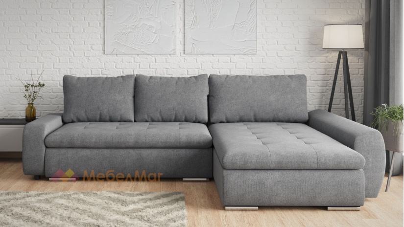 Ъглов диван Дейзи универсален ъгъл сив - изглед 2 - МебелМаг Ъглов диван Дейзи универсален ъгъл сив - изглед 2