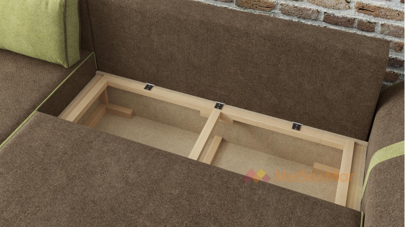 Ъглов диван Лион с посока кафяв - изглед 3