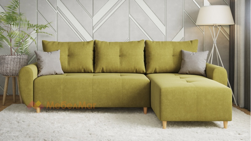 Ъглов диван Памплона Покет универсален ъгъл зелен - изглед 3 - МебелМаг Ъглов диван Памплона Покет универсален ъгъл зелен - изглед 3