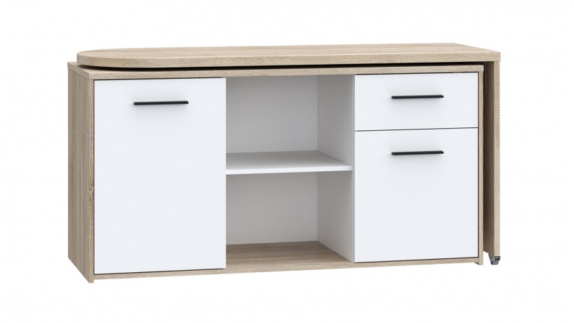 Бюро Аврора дъб сонома с бяло - изглед 4 - МебелМаг Бюро Аврора дъб сонома с бяло - изглед 4
