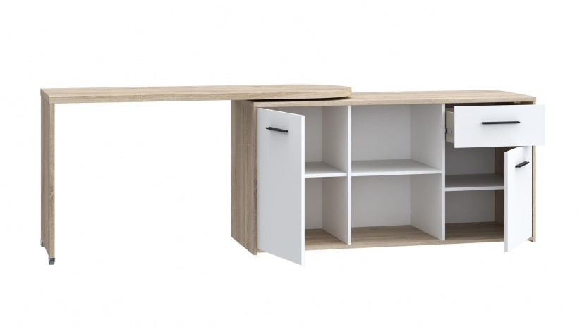 Бюро Аврора дъб сонома с бяло - изглед 6 - МебелМаг Бюро Аврора дъб сонома с бяло - изглед 6
