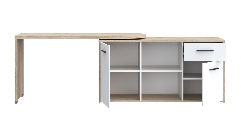 Бюро Аврора дъб сонома с бяло - изглед 5 - МебелМаг Бюро Аврора дъб сонома с бяло - изглед 5