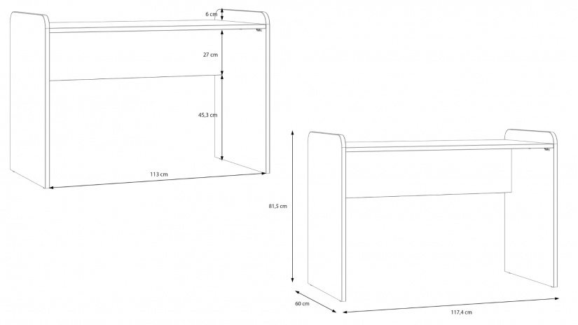 Бюро Холис дъб маувела - изглед 4 - МебелМаг Бюро Холис дъб маувела - изглед 4
