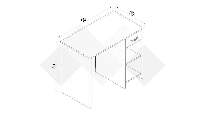 Бюро Селтик келтски дъб със светло сиво - изглед 3 - МебелМаг Бюро Селтик келтски дъб със светло сиво - изглед 3
