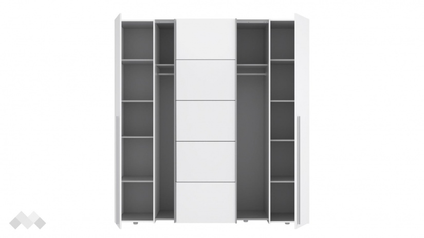Гардероб Арагона четирикрилни бял - изглед 5 - МебелМаг Гардероб Арагона четирикрилни бял - изглед 5