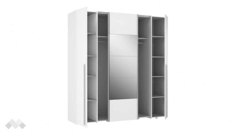 Гардероб Арагона четирикрилни бял - изглед 3 - МебелМаг Гардероб Арагона четирикрилни бял - изглед 3